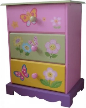 Image of Liberty House Toys Kids Butterfly Garden 3 Drawer Chest