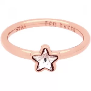 Image of Ted Baker Ladies Rose Gold Plated Crystal Star Ring Size ML
