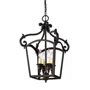 Image of 4 Bulb Chandelier Hanging Pendant LIght Oil Rubbed Bronze LED E14 40W Bulb