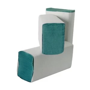 Image of Leonardo M Fold 1 Ply Green Hand Towel 3000 Pack HMG130