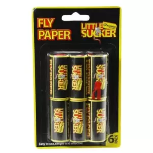 Image of 6 Pack of Little Sucker Hanging Fly Paper Strips for Homes / Stables / Businesses