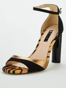 Image of Office Hila Wide Fit Heeled Sandals - Animal