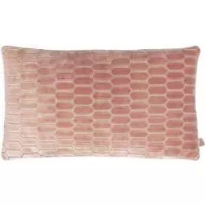 Image of Rialta Embroidery Geometric Velvet Cushion Cover, Rose, 30 x 50 Cm - KAI