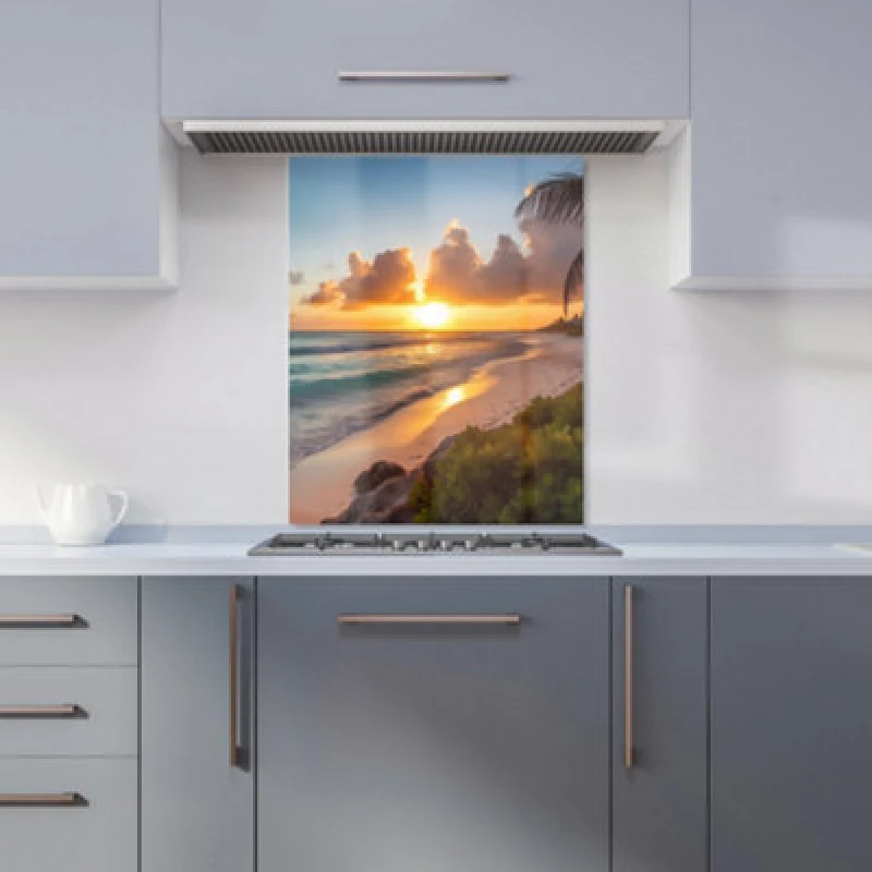 Image of Warren Reed Designer Sunrise On The Beach Kitchen Splashback
