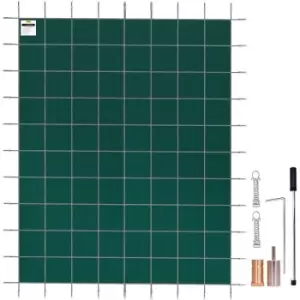 Image of Rectangular Safety Mesh Swimming Pool Cover 18X36 FT Green Winter Outdoor