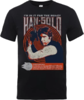 Image of Star Wars Han Solo Retro Poster T-Shirt - Black