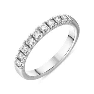 Image of Platinum Diamond Nine Stone Castle Set Half Eternity Ring