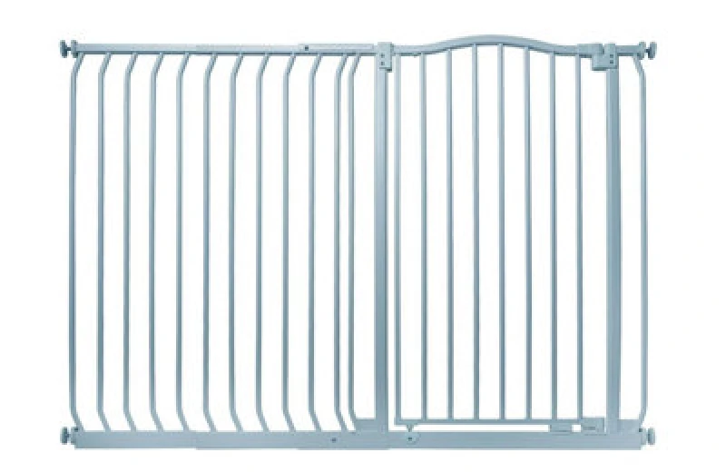 Image of Safetots Extra Tall Curved Top Safety Gate, 134Cm - 143Cm, Matt Grey, Extra Tall 100Cm In Height, Pressure Fit Stair Gate