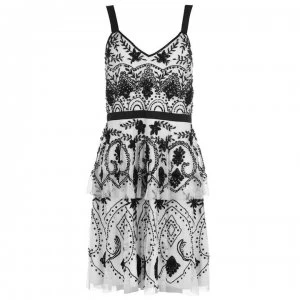 Image of Adrianna Papell Tier Beaded Dress - IVORY/BLACK