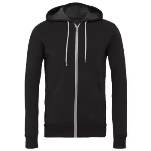 Image of Canvas Unixex Zip-up Polycotton Fleece Hooded Sweatshirt / Hoodie (S) (Dark Grey Heather)