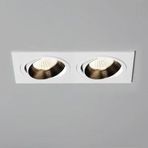 Image of LED 2 Light Twin Tiltable Recessed Downlight Matt White