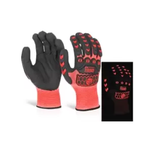 Image of Glovezilla - glow in the dark foam nitrile glove red med - Red - Red