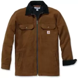 Image of Carhartt Rain Defender Pawnee Zip Shirt, brown, Size 2XL, brown, Size 2XL