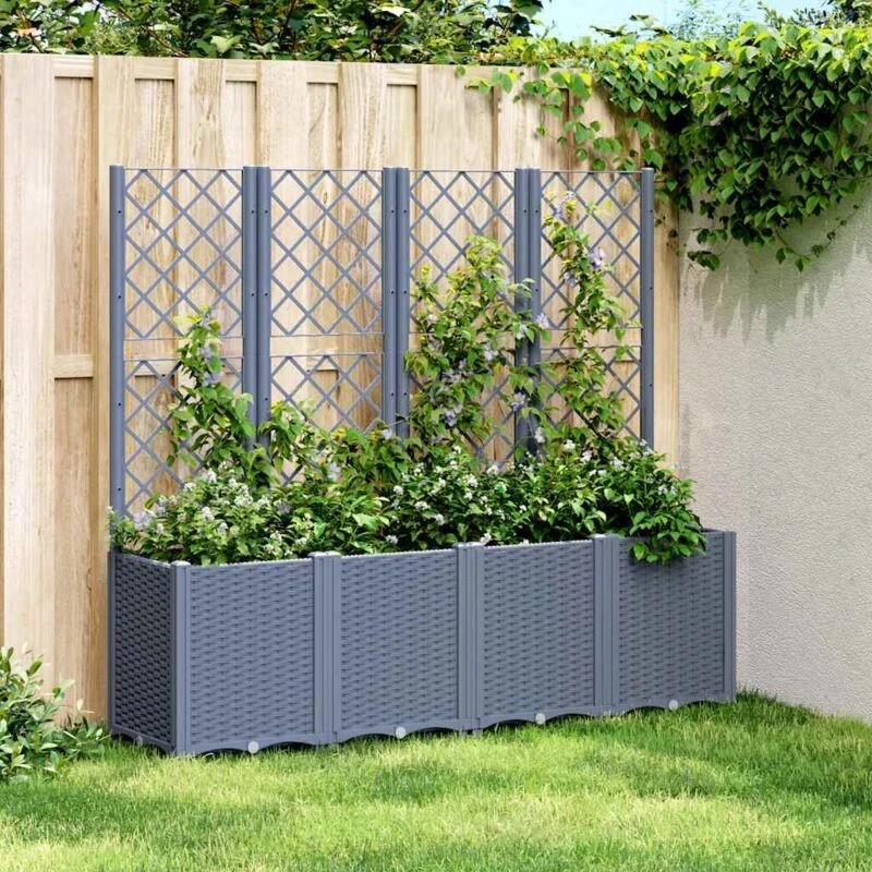 Image of VIDAXL Garden Planter with Trellis Blue Grey 160x40x140cm pp Vidaxl 8721012410787