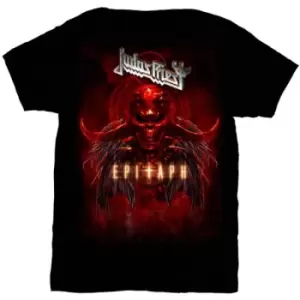 Image of Judas Priest - Epitaph Red Horns Unisex Large T-Shirt - Black