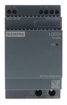 Image of Siemens LOGO!POWER Switch Mode DIN Rail Power Supply 100 240V ac Input, 24V dc Output, 2.5A 60W