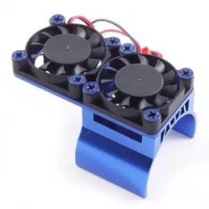 Image of Fastrax Blue Aluminium Twin Fan Motor Heatsink Unit