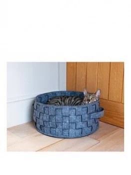 Image of Rosewood Silver Felt & Fur Plaited Bed Sml