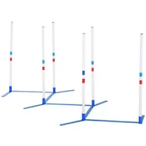 Image of PawHut Pet Weave Poles White, Blue 3050 mm x 600 mm x 940 mm