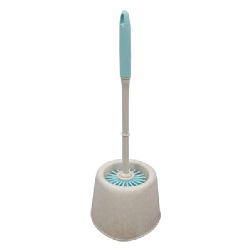 Image of JVL Pro Clean Anti-Bacteria Rubber Toilet Brush and Holder Blue