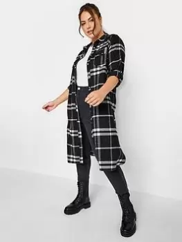 Image of Yours Maxi Check Shirt Mono Check, Black, Size 30-32, Women