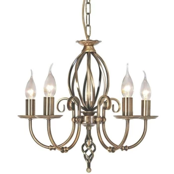 Image of Elstead Artisan - 5 Light Chandelier Aged Brass Finish, E14