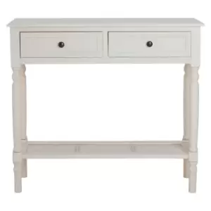 Image of Premier Housewares Heritage Antique Design Two Drawer Console Table, white