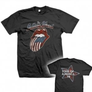 Image of Rolling Stones Tour of America 78 Mens Blk T Shirt: X Large