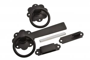 Image of Wickes Gate Latch Straight - Black