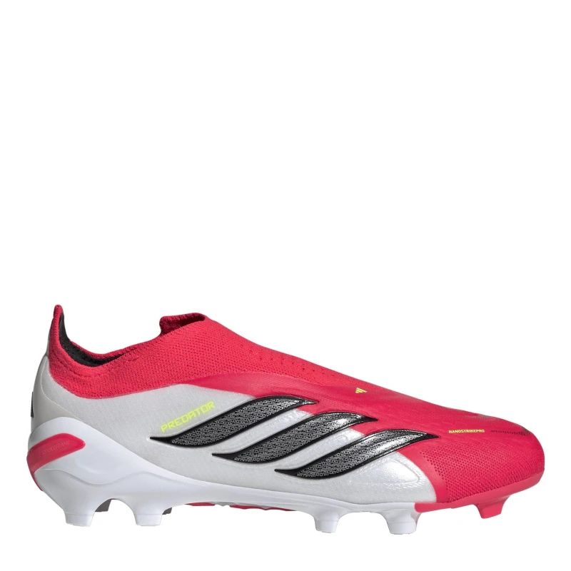 Image of adidas Juniors adidas Predator Elite Laceless Firm Ground Football Boots Red/Blk/White male 5.5 (38.7)