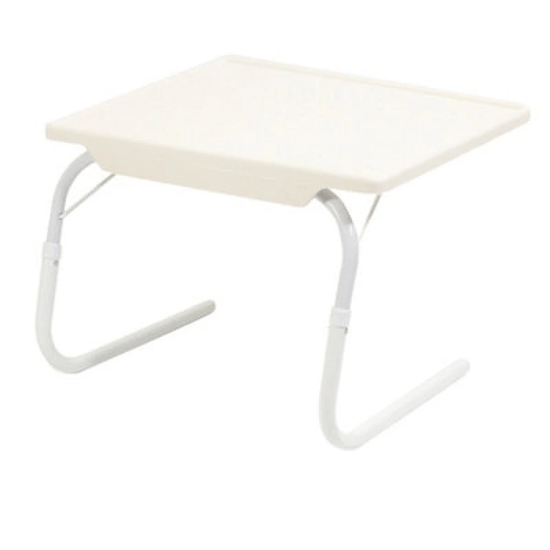 Image of Loops Portable White Bed Table for Reading Writing - Adjustable Laptop Bed Tray White