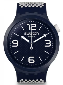 Image of Swatch Unisex BBCream Blue & White Rubber Strap Watch SO27N101