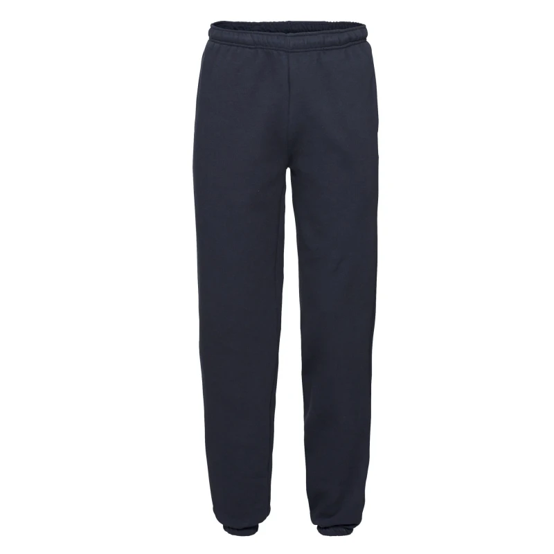 Image of Fruit Of The Loom Fruit of the Loom Men Premium Elasticated Cuff Jogging Bottoms in Mid Navy Size: 3X-Large Mid Navy XXXL Male 5063527554710