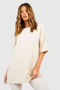 Image of Textured Oversized Lounge T-Shirt