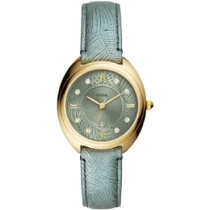 Image of Ladies Fossil Gabby Three-Hand Date Green Leather Watch