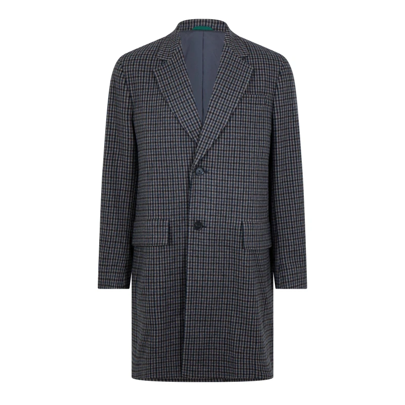 Image of Lacoste Mens Lapel Check Pattern Long Sleeve Knee Length Trench Coat Oxalis/Viennese male XS