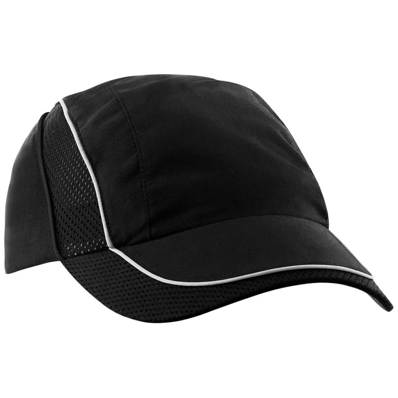 Image of Beechfield Coolmax Flow Mesh Baseball Cap Headwear in Black Unisex One Size