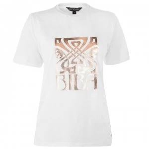 Image of Biba Rose Gold Logo T Shirt - White