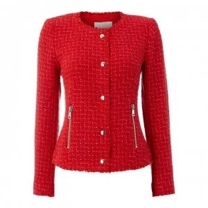 Image of Oui Tweed Blazer - 0361 Red White