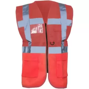 Image of Yoko Hi-Vis Premium Executive/Manager Waistcoat / Jacket (XL) (Red) - Red