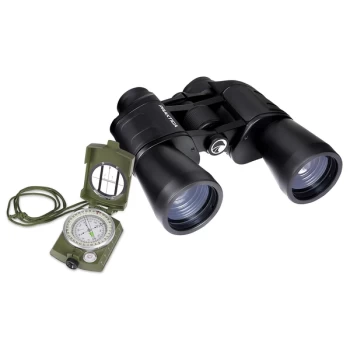 Image of PRAKTICA Falcon 12x50mm Field Binoculars Black + Military Waterproof Compass