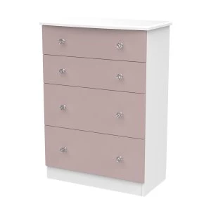 Image of Tedesca 4-Drawer Deep Chest of Drawers - Pink