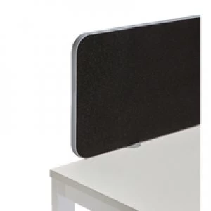 Image of Jemini Straight Rounded Corner Screen Silver Trim Black 1400mm KF74253