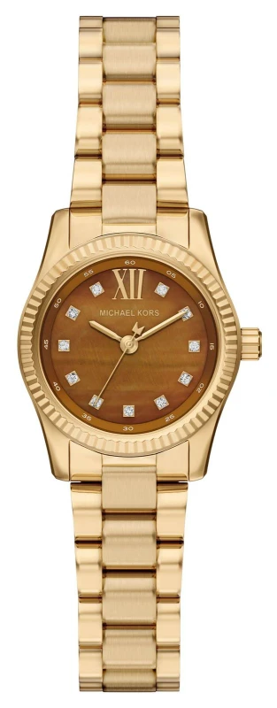 Image of Michael Kors MK7578 Lexington Petite Crystal (26mm) Brown Watch