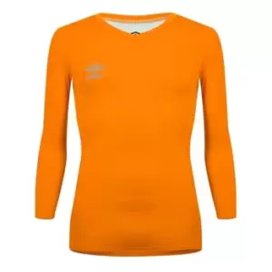 Image of Umbro V neck Long Sleeve Baselayer Top Mens - Orange