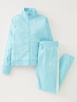 Image of Boys, Under Armour Em Knit Tracksuit - Blue/Green, Blue/Green, Size M=9-10 Years