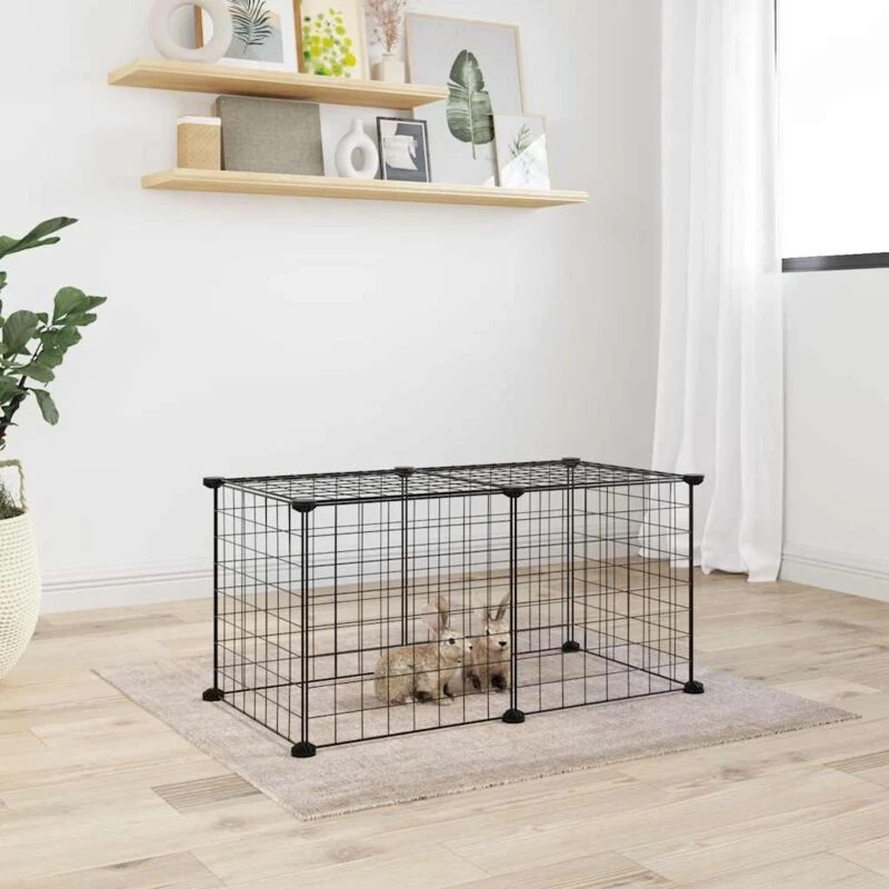 Image of VIDAXL Vidaxl - 8-Panel Pet Cage Black 35x35cm Steel 8720287190820