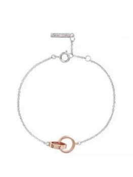 Image of Olivia Burton Interlink Chain Bracelet Silver & Rose Gold
