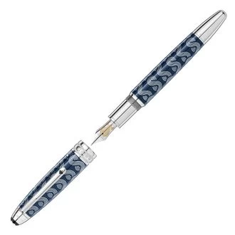 Image of Mont Blanc - Meisterstuck Around The World In 80 Days Solitaire Legrand Fountain Pen - Fountain Pens - Blue