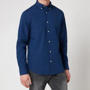 Image of Gant Mens Solid Indigo Shirt - Dark Indigo - L